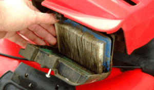 Mower Air Filter Cleaning